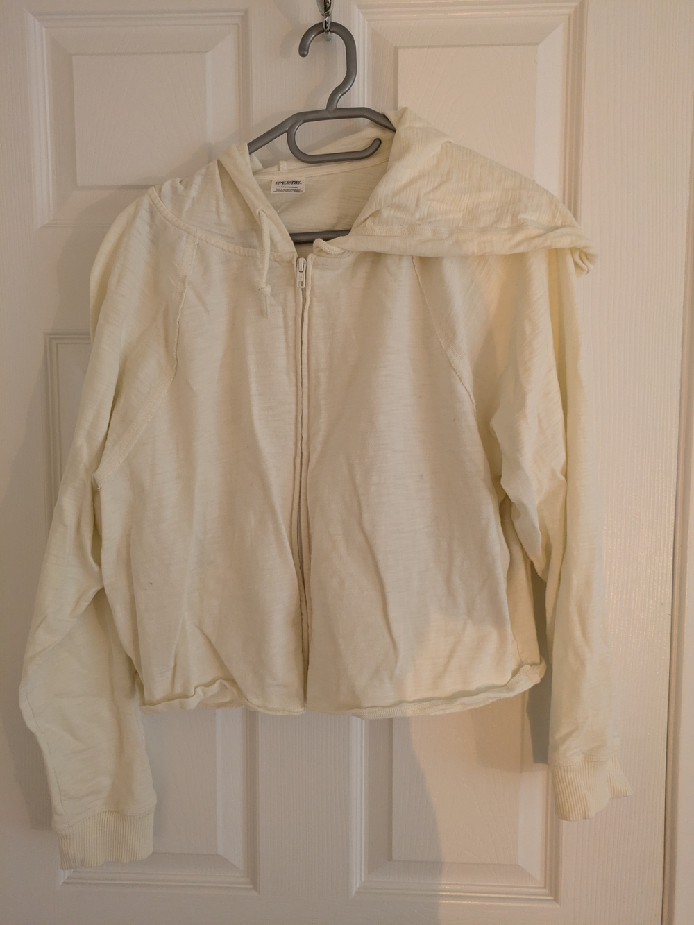 Light Cream Hooded Zip Jacket - Women's Lightweight Coat